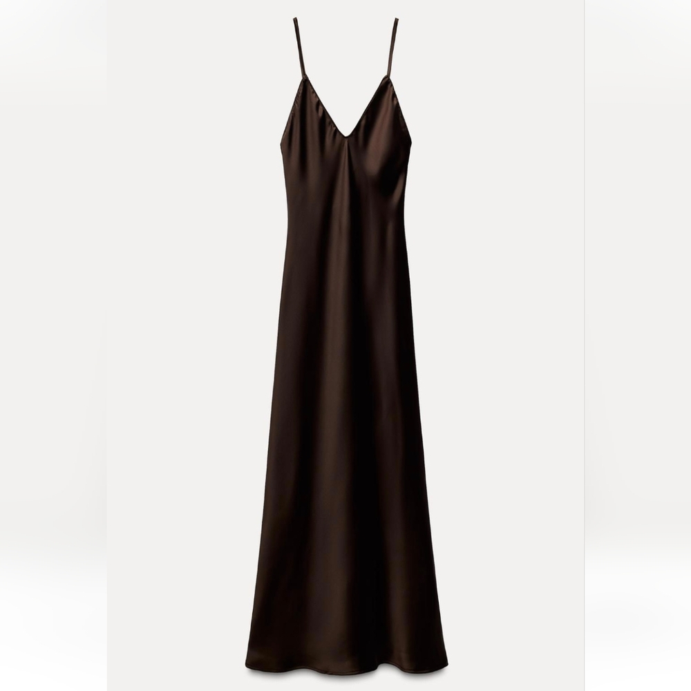 ZARA SATIN EFFECT MIDI DRESS
